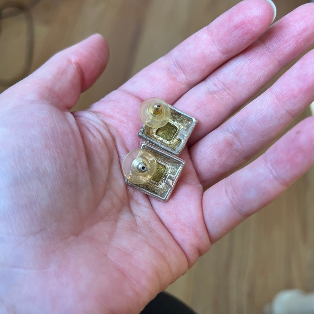 Silver Statement Leopard Print Earrings - image 4